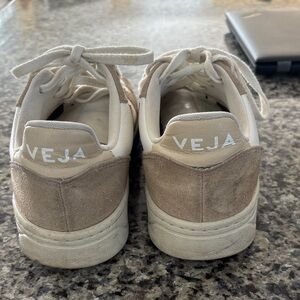 Veja Cream and Tan Sneakers